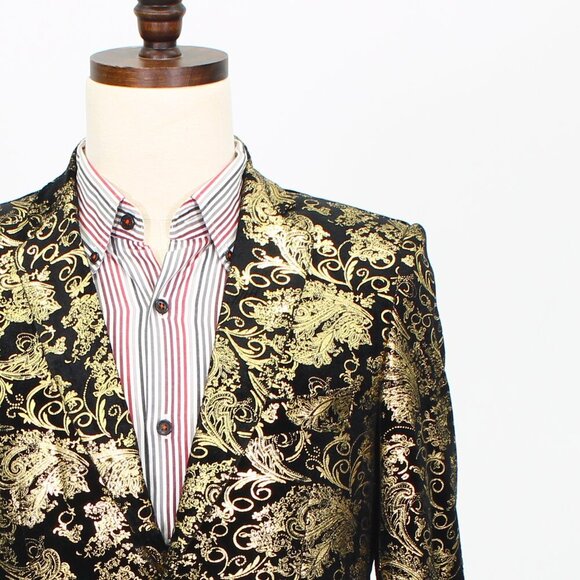 Unique 38S Black Solid 2-Button Sport Coat Blazer Jacket P470 - Picture 5 of 11